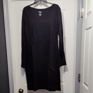Duluth Trading Co Black Long Sleeve Dress With Pockets